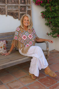 Flower Power Crochet Poncho