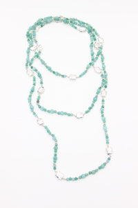 Amazonite Layering Alloy Necklace | Shop Bali Queen