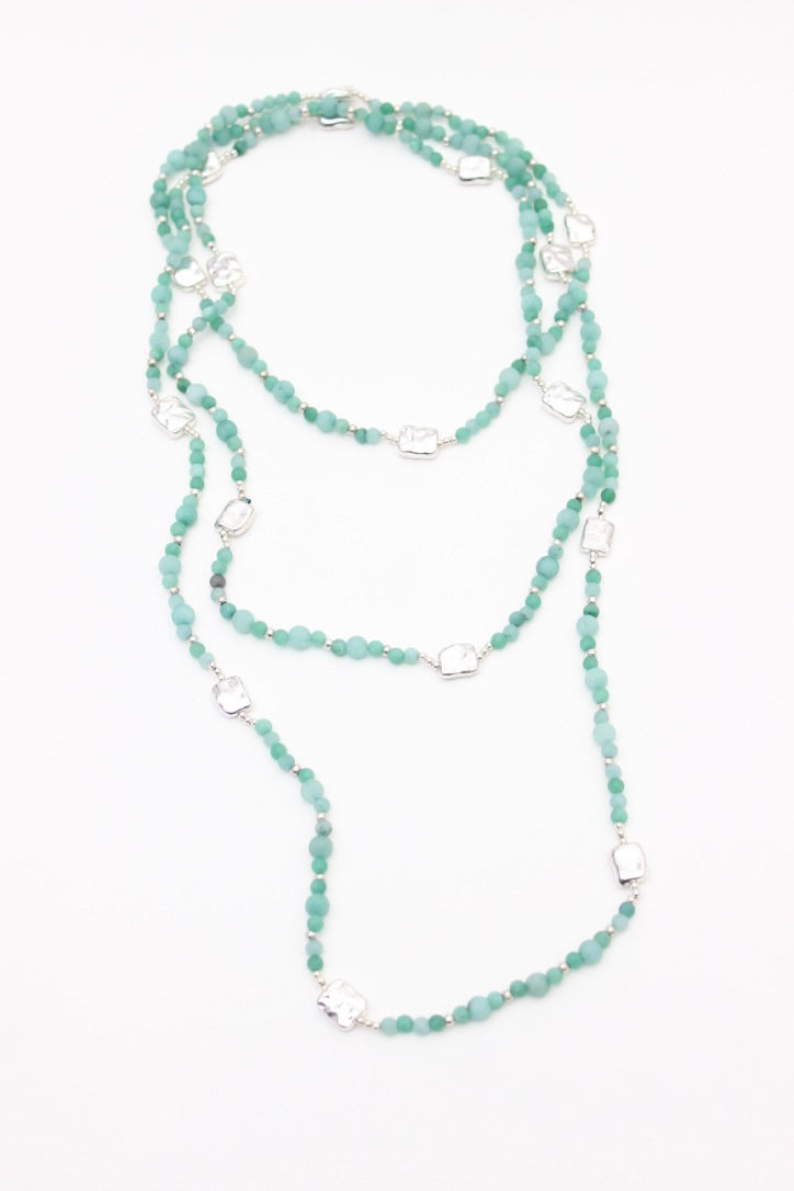 Amazonite Layering Alloy Necklace | Shop Bali Queen