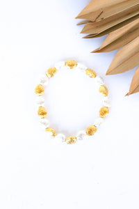 Brushed Oval Silver and Gold Plated Alloy Stretch Bracelet | Shop Bali Queen