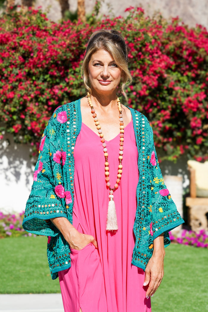 Boho Blossom Short Kimono