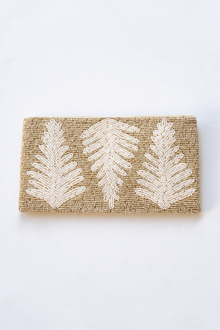 Ivory Palm Large Beaded Clutch | Shop Coco Rose Boutique Beach & Resort Wear