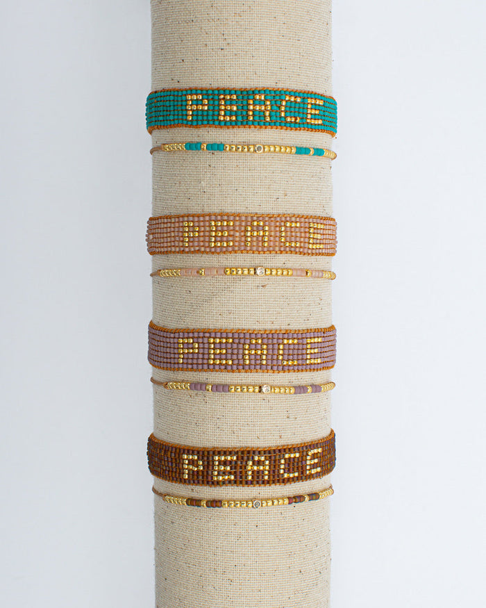 Seed Bead Peace 2-Pack Bracelets | Shop Bali Queen