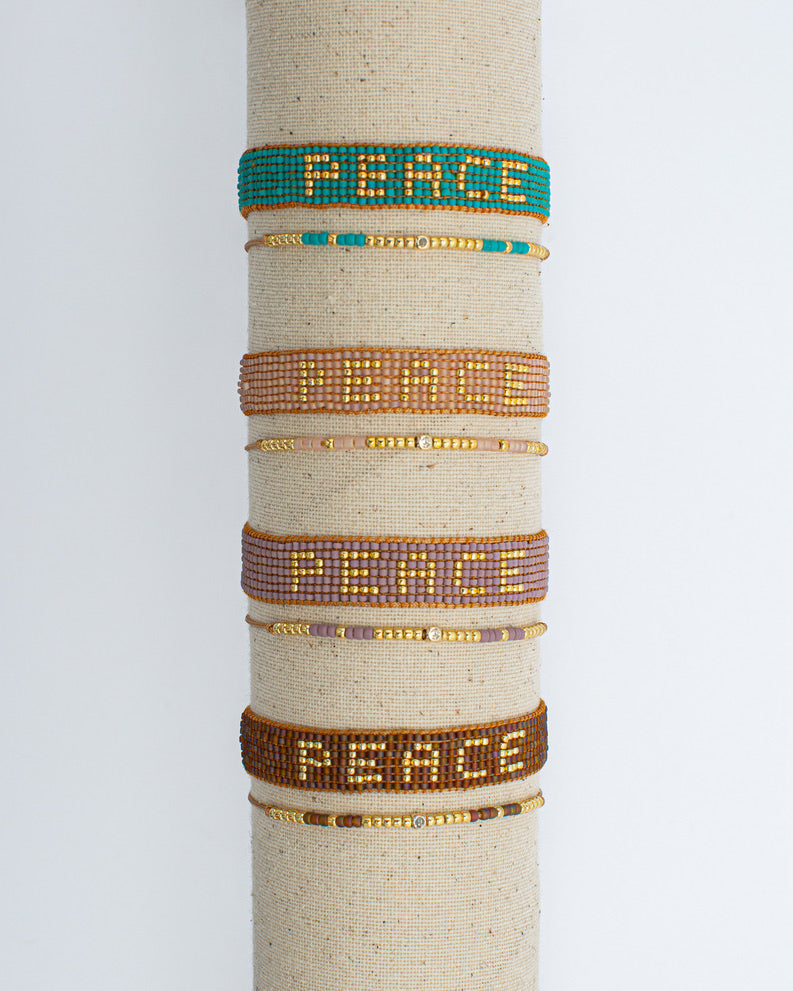 Seed Bead Peace 2-Pack Bracelets | Shop Bali Queen