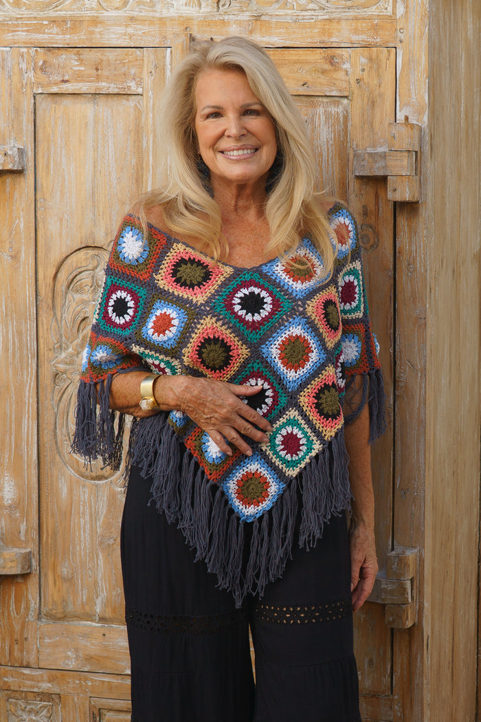 Flower Power Crochet Poncho