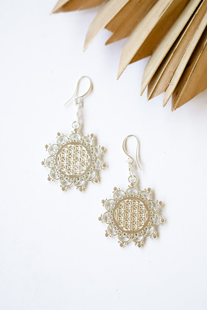 Mandala Alloy Earrings | Shop Bali Queen