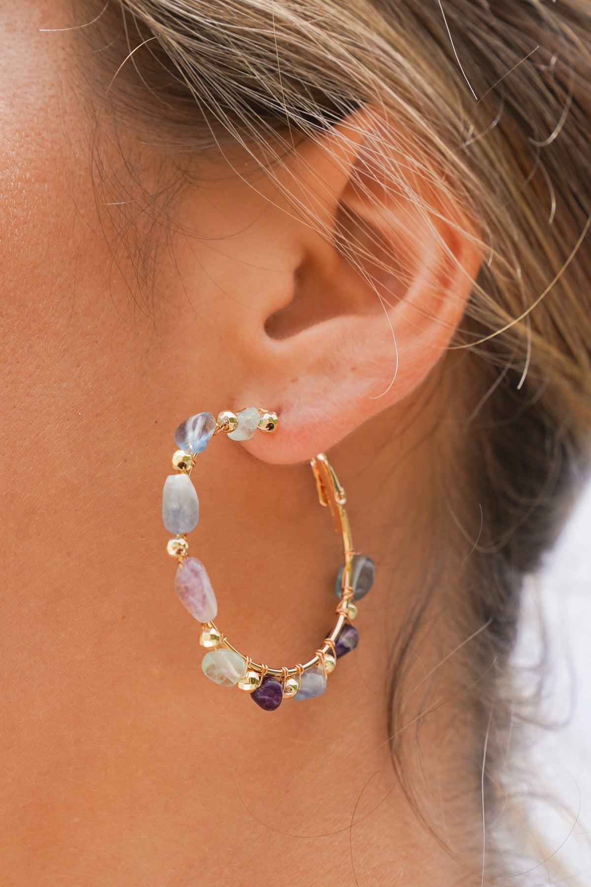 Beach Pebbles Hoop Earrings | Shop Bali Queen