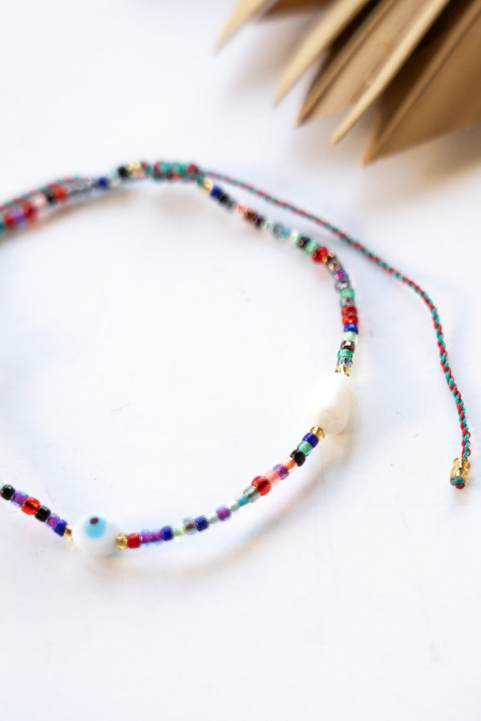 Rainbow Evil Eye Anklet | Shop Coco Rose Boutique Beach & Resort Wear