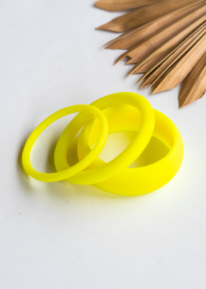 Neon Yellow Resin Bangles | Shop Coco Rose Boutique Beach & Resort Wear