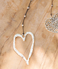 Sm Hammered Open Heart Alloy Necklace | Shop Bali Queen