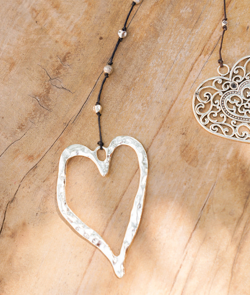 Sm Hammered Open Heart Alloy Necklace | Shop Bali Queen