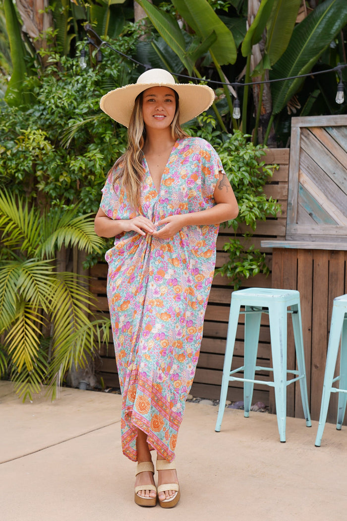Wild Flower Long Caftan| Shop Coco Rose Boutique Beach & Resort Wear