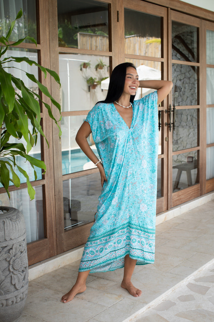 Beach Bloom Long Caftan | Shop Bali Queen