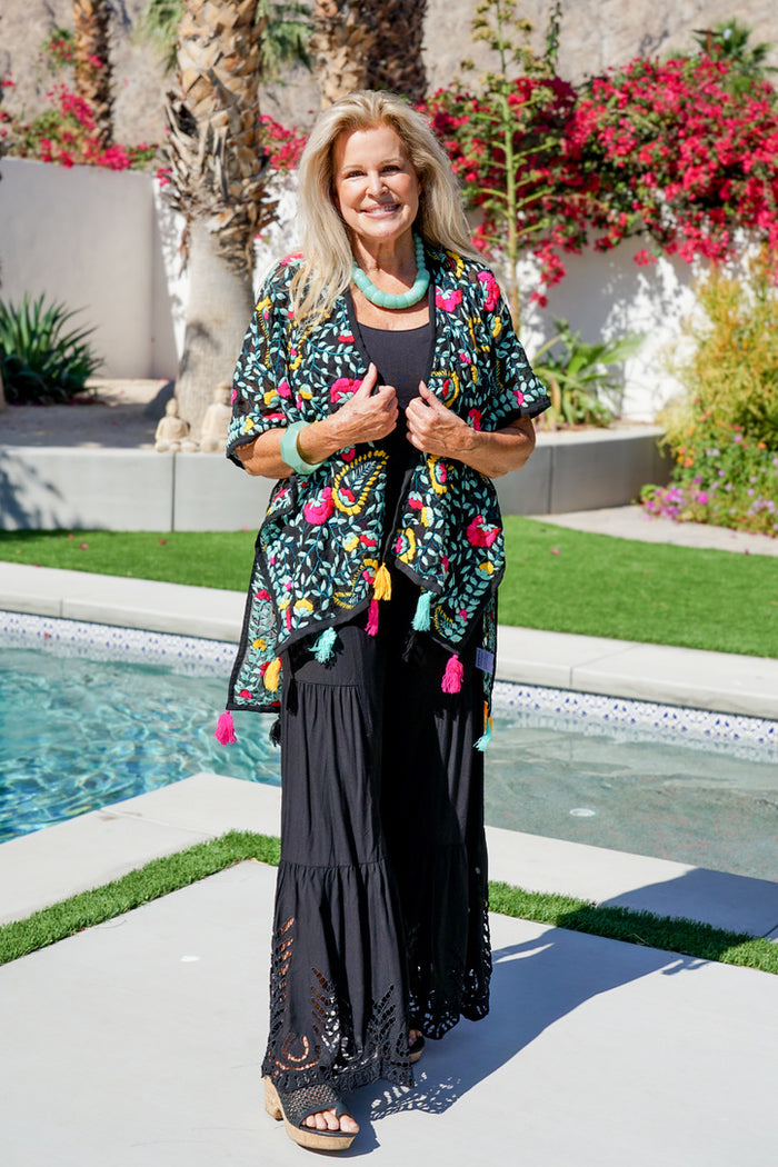Boho Blossom Midi Kimono