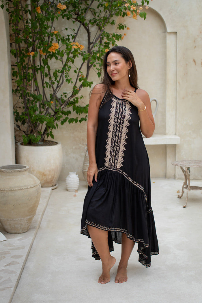 black bohemian maxi dresses Black Raw Cotton Boho Dress * Bohemian Maxi Gown * Greek Goddess Gown * Bohemian Bridesmaid Dress