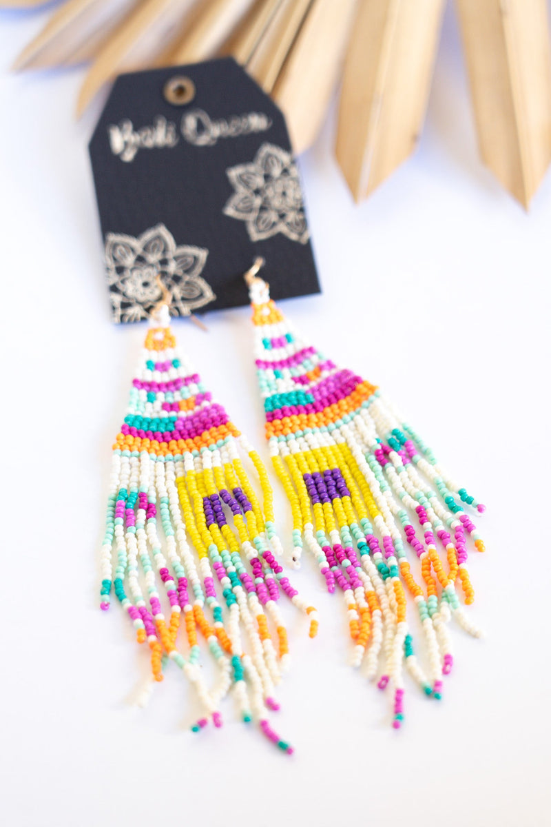 Kaleidoscope Fringe Earrings | Shop Bali Queen