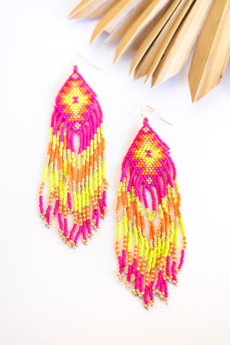 Neon Shield Earrings | Shop Bali Queen