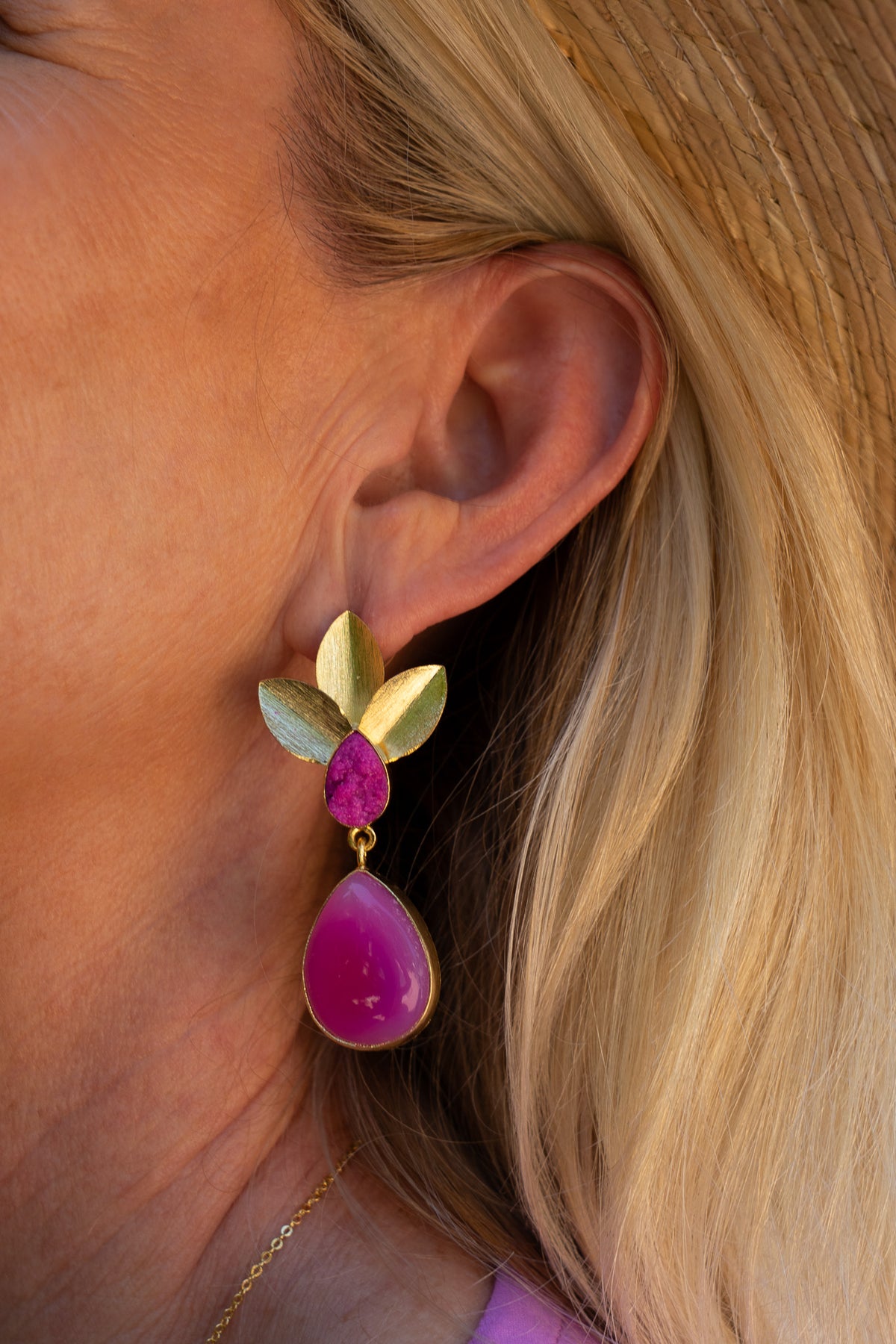 Dasha Fuchsia Quartz Bloom Earring | Shop Coco Rose Boutique Beach & Resort Wear