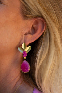 Dasha Fuchsia Quartz Bloom Earring | Shop Coco Rose Boutique Beach & Resort Wear