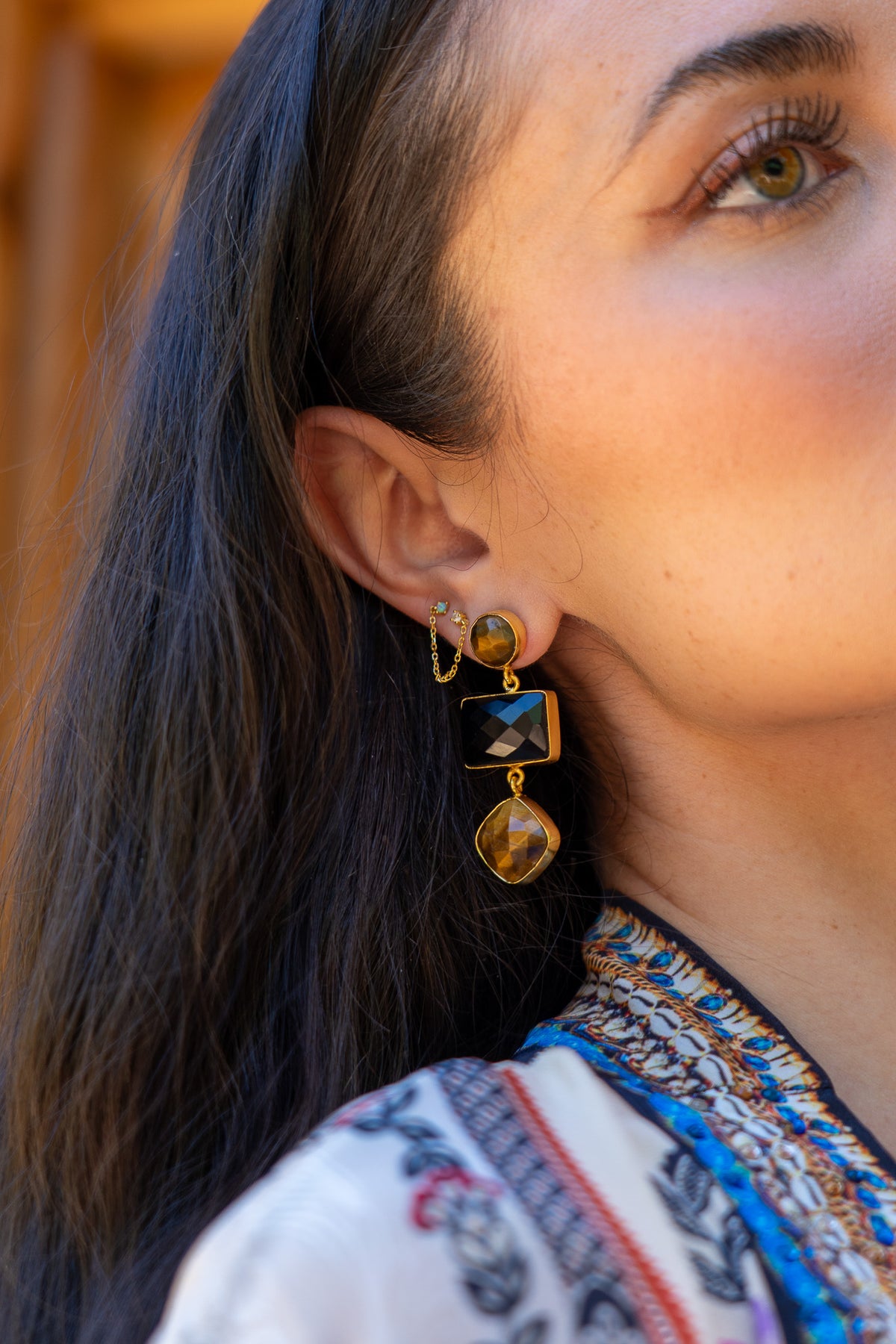 Dasha Labradorite & Turquoise Drop Earring | Shop Coco Rose Boutique Beach & Resort Wear