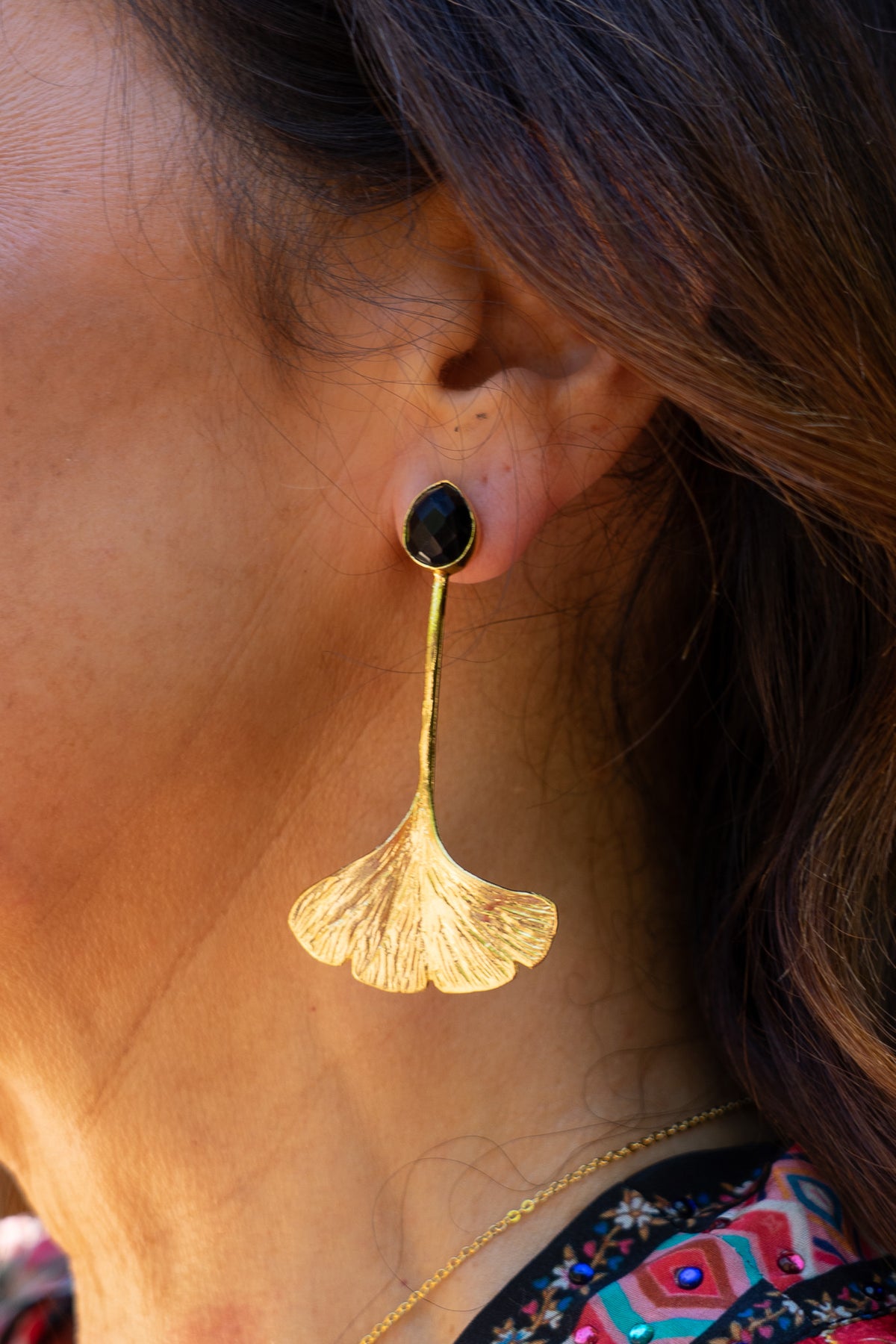 Dasha Onyx Lotus Drop Earring | Shop Coco Rose Boutique Beach & Resort Wear