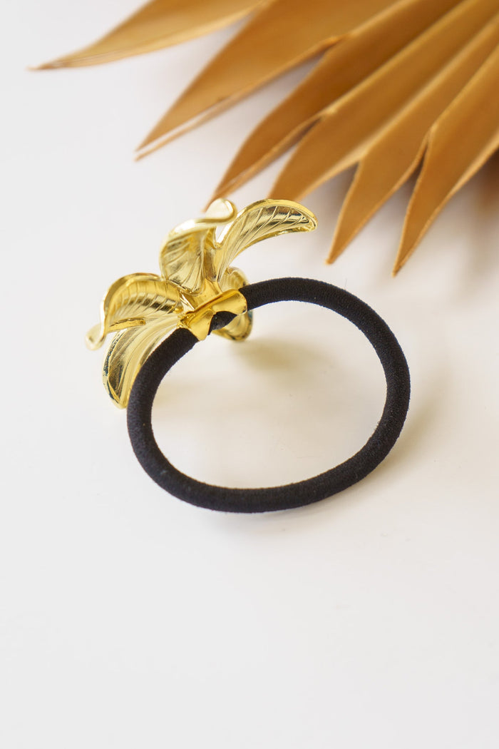 Golden Plumeria Hair Tie | Shop Coco Rose Boutique Beach & Resort Wear