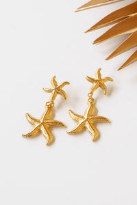 Golden Starfish Drop Earring | Shop Coco Rose Boutique Beach & Resort Wear