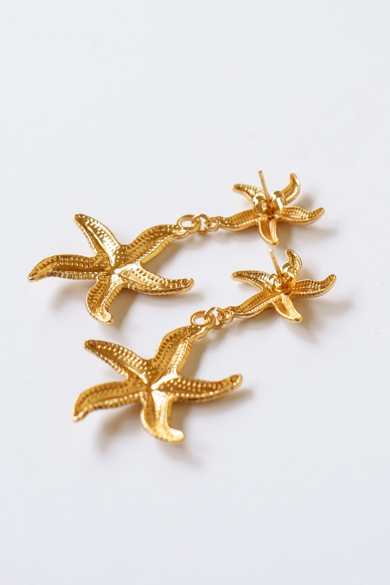 Golden Starfish Drop Earring | Shop Coco Rose Boutique Beach & Resort Wear