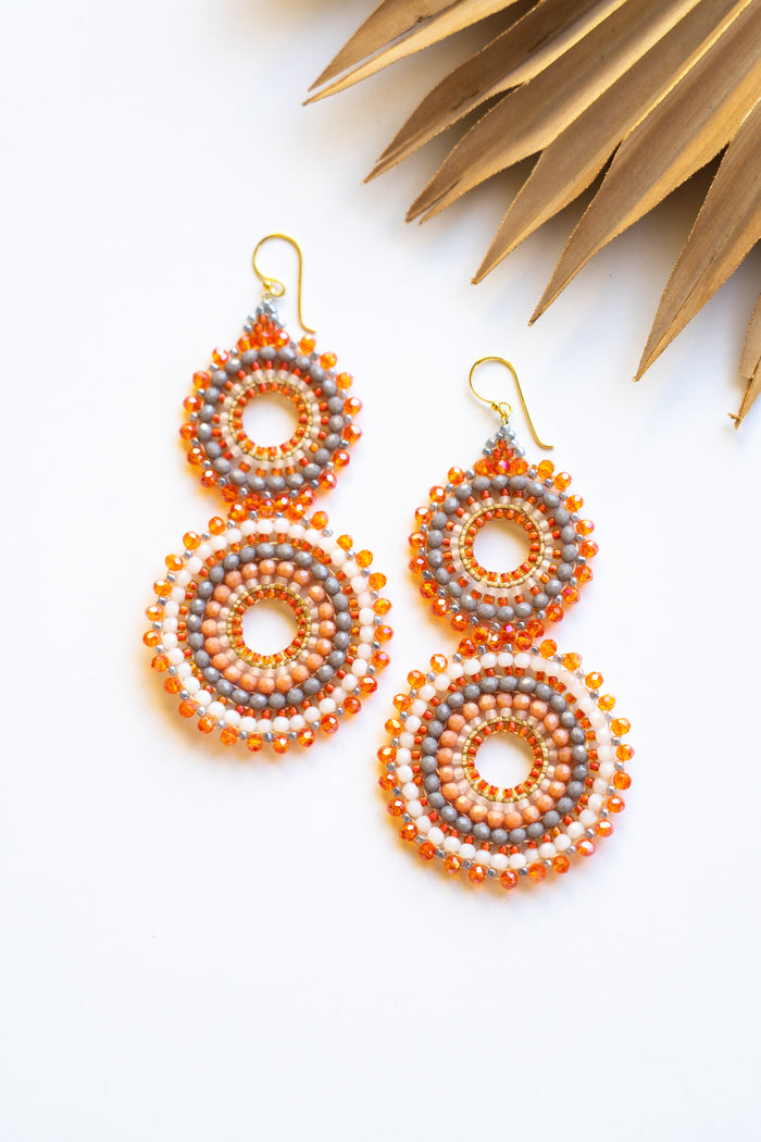 Thai Crystal Double Circle Earrings | Shop Bali Queen