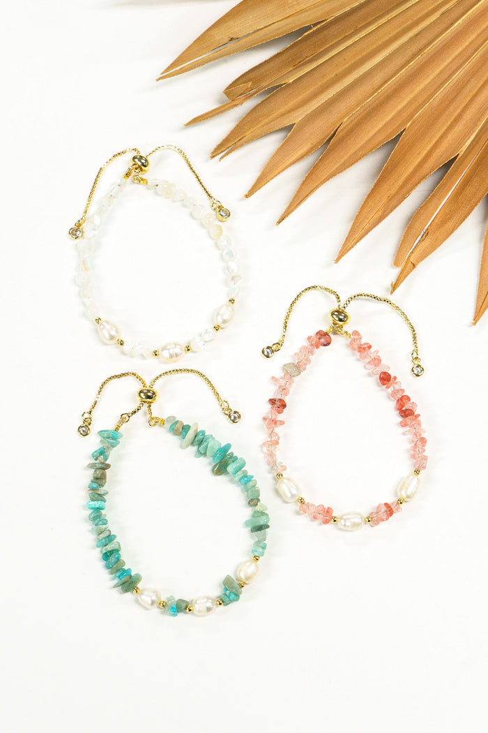 Beach Pebbles Stone & Pearl Bracelet | Shop Coco Rose Boutique Beach & Resort Wear