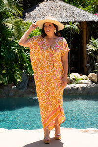 Beach Blossom Long Caftan | Shop Coco Rose Boutique Beach & Resort Wear