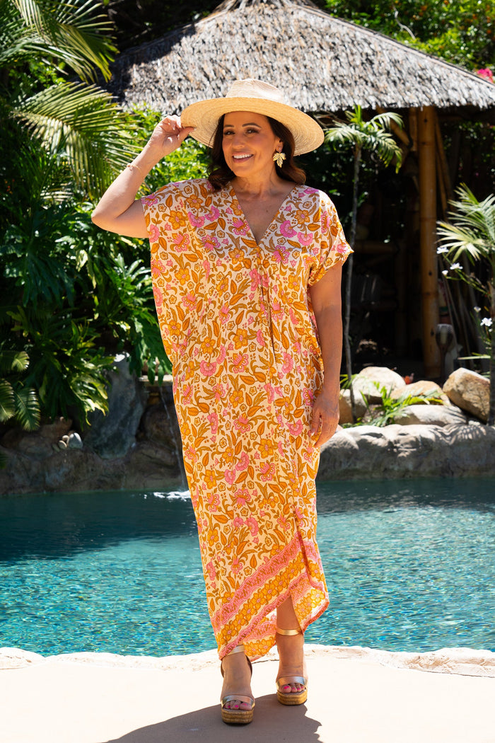 Beach Blossom Long Caftan | Shop Coco Rose Boutique Beach & Resort Wear