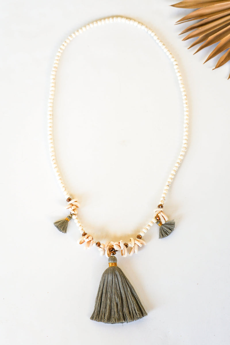 Tri Crystal Cowrie Necklace | Shop Coco Rose Boutique Beach & Resort Wear