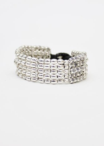 Etched Square and Barrel Premium Alloy Bracelet | Shop Bali Queen