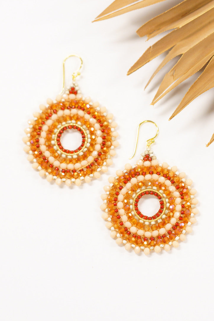 Thai Round Crystal Earrings | Shop Bali Queen