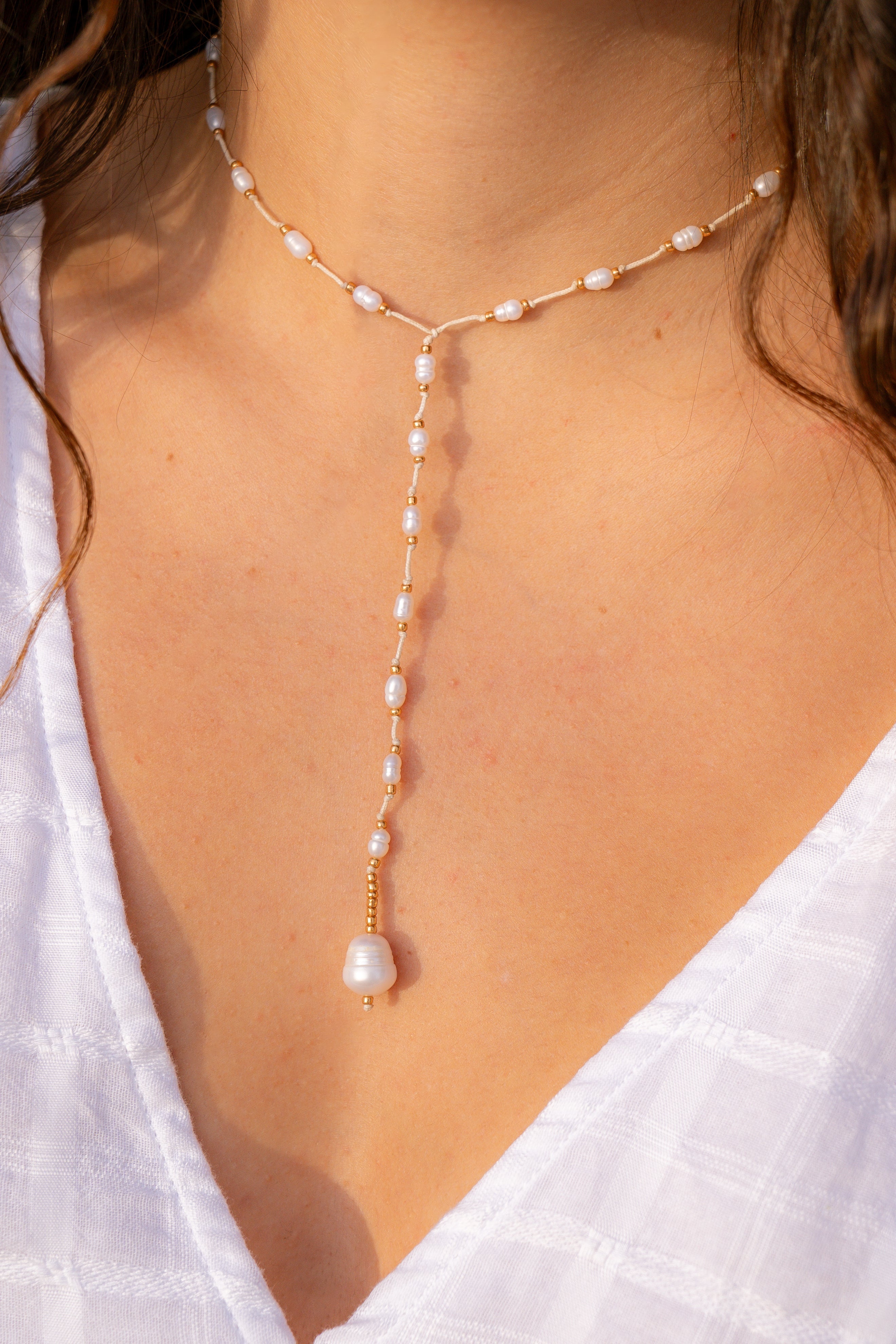 La Perla Adjustable Lariat | Luxury Freshwater Pearl Jewelry