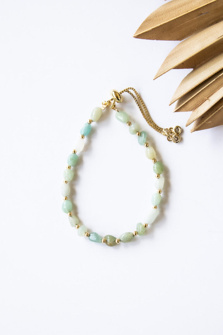 Beach Pebbles Gold Pull Bracelet | Shop Bali Queen