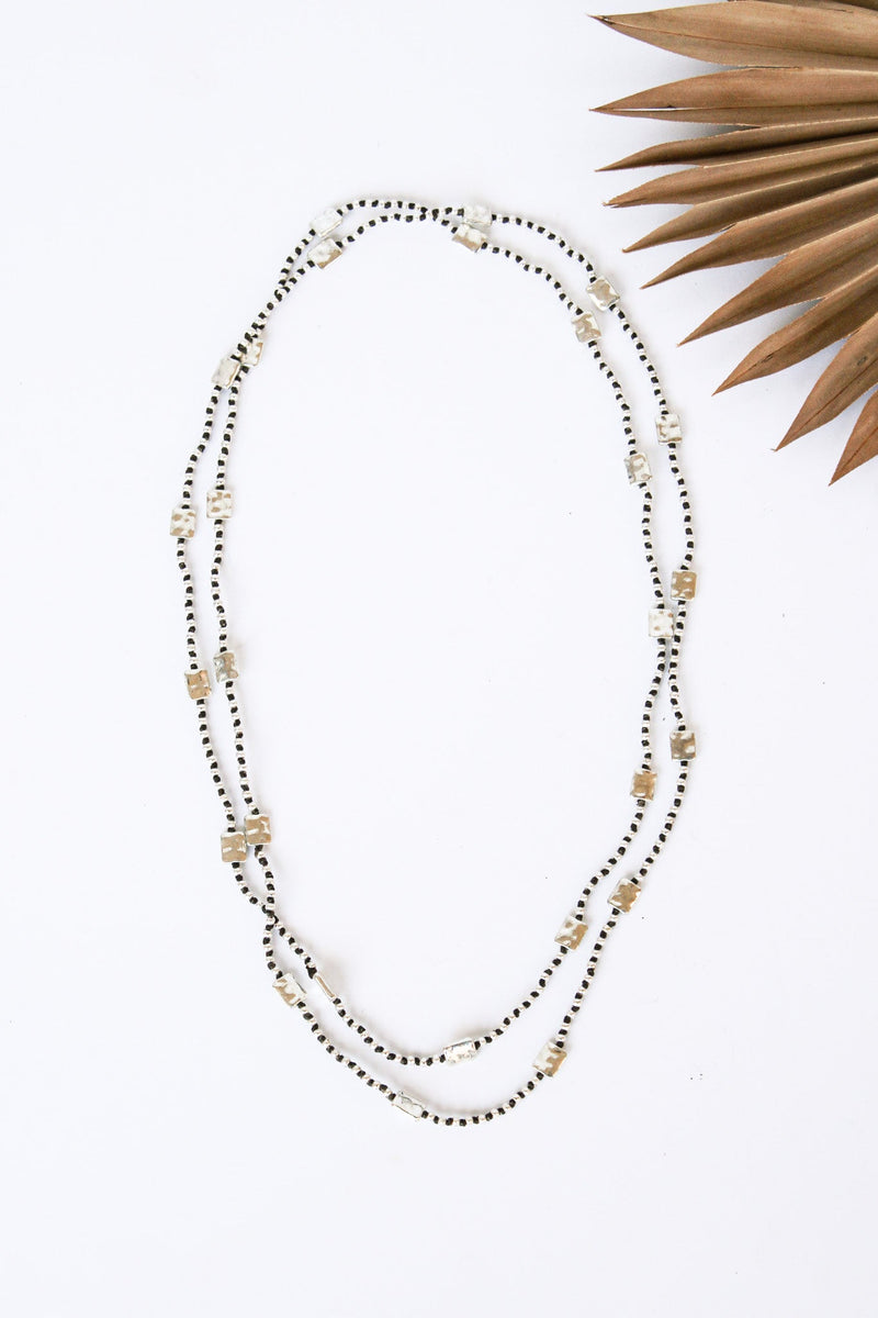 Hammered Rectangle Layering Alloy Necklace | Shop Bali Queen