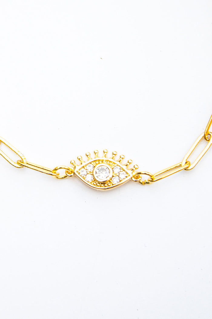 18K Link Dainty Evil Eye Bracelet | Shop Bali Queen