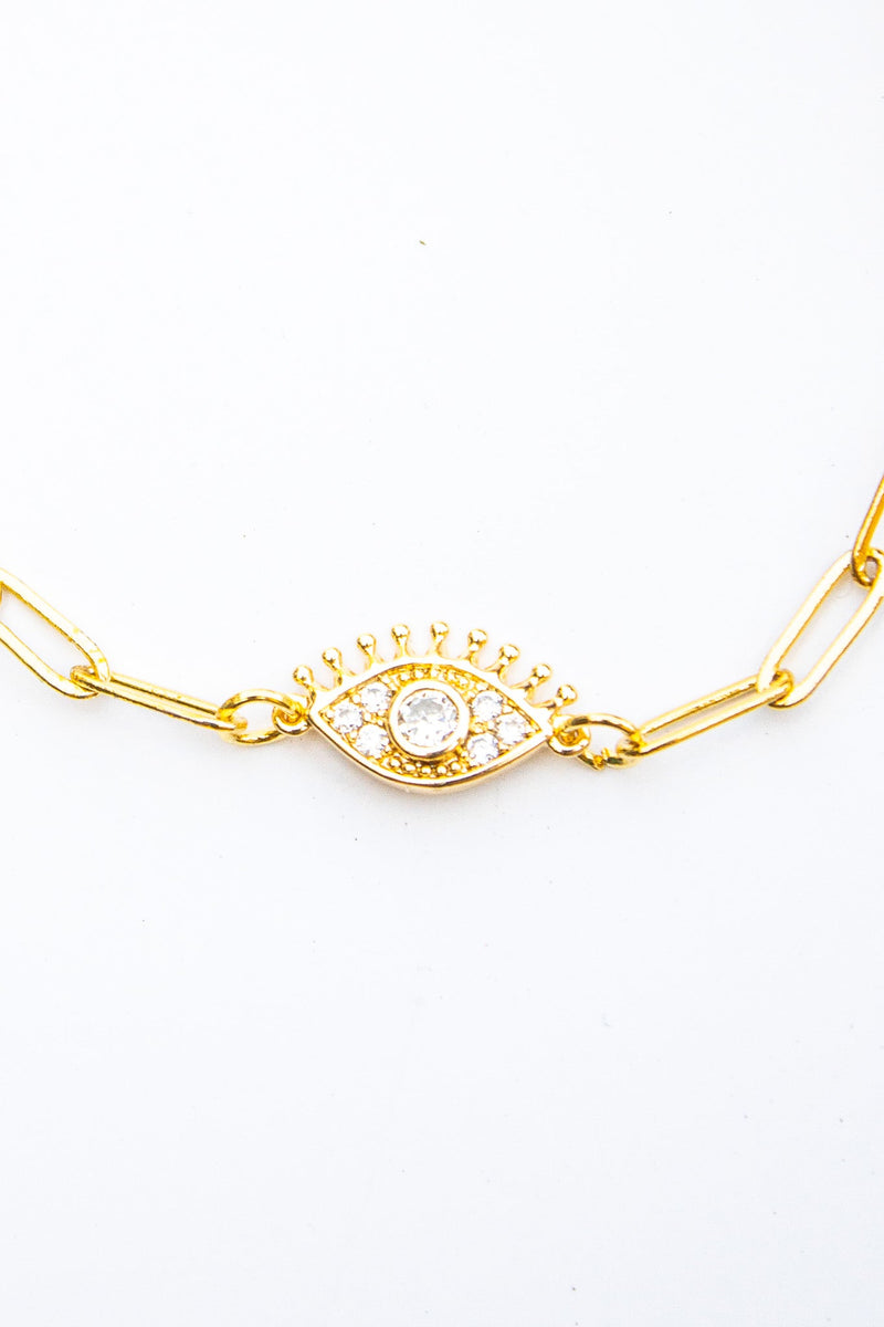 18K Link Dainty Evil Eye Bracelet | Shop Bali Queen