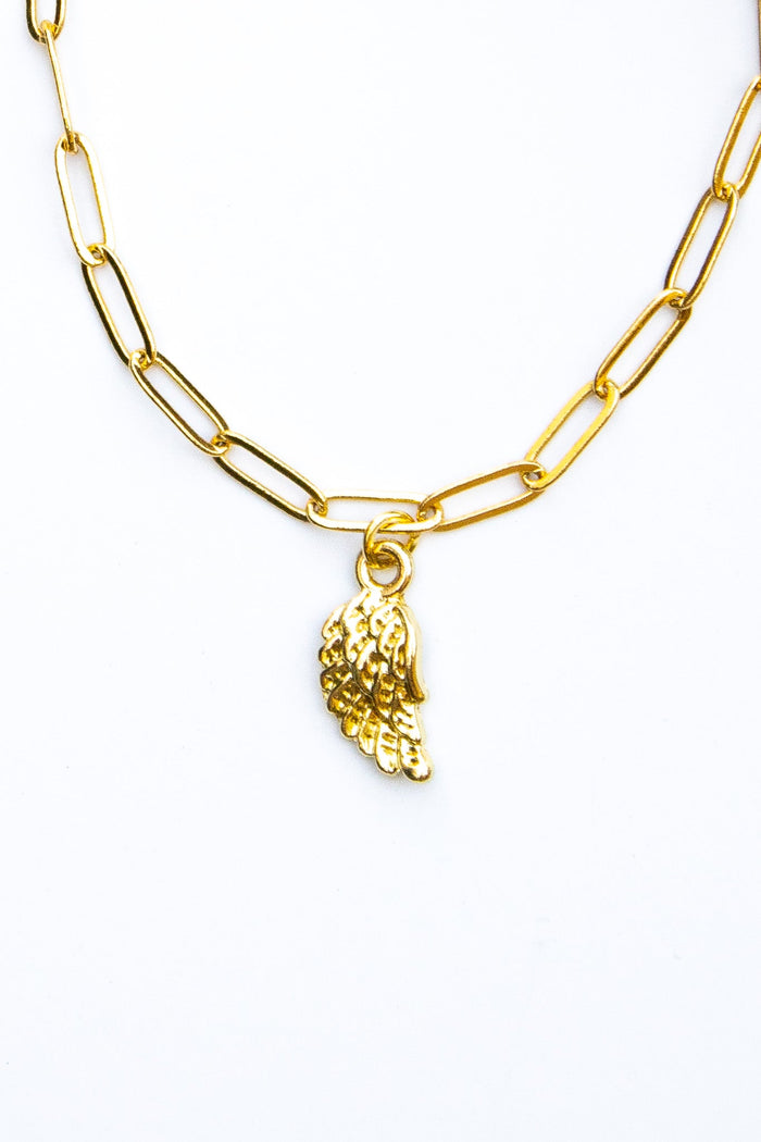 18K Link Pendant Wings Bracelet | Shop Bali Queen