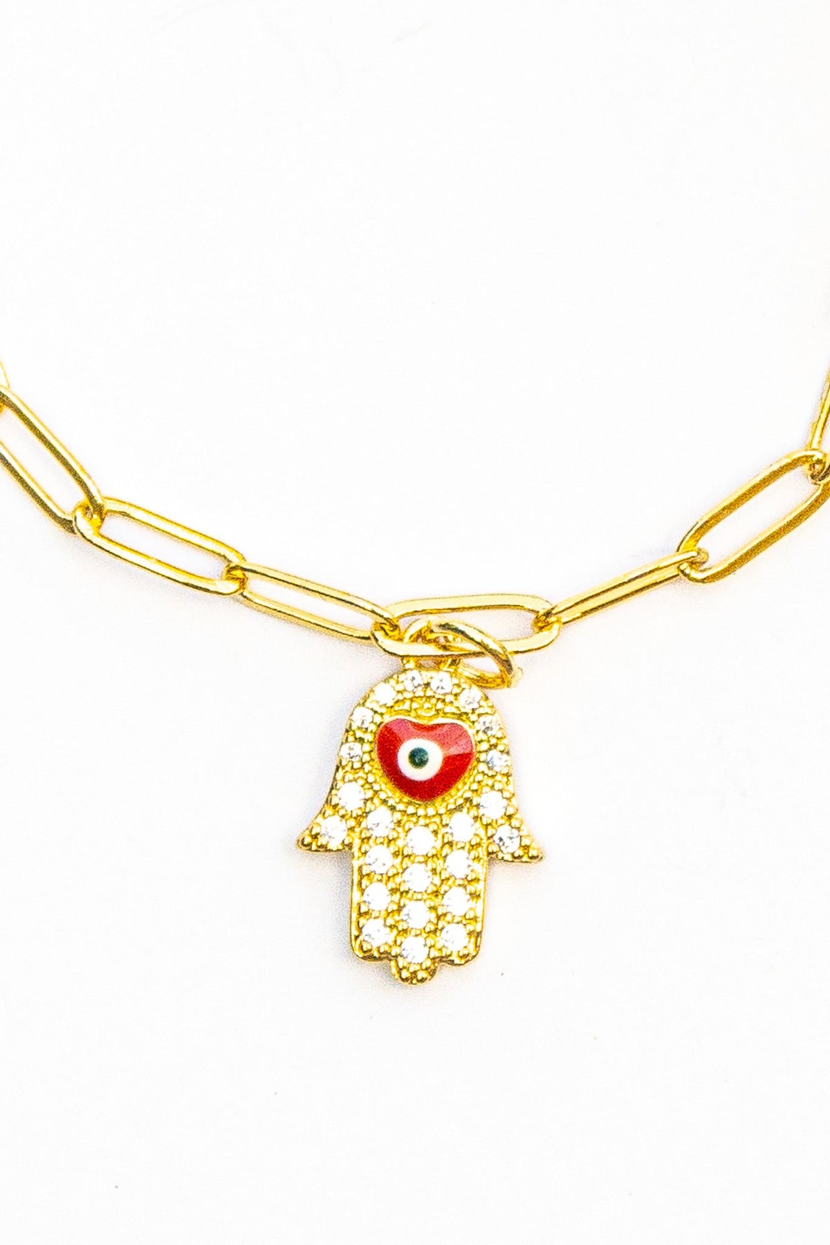 18K Link Evil Eye Fatima Bracelet | Shop Bali Queen