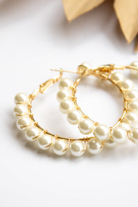 Full Moon Pearl Hoop Earrings | Shop Bali Queen