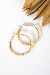 Full Moon Pearl Hoop Earrings | Shop Bali Queen