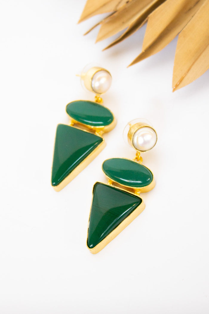 Dasha Jade & Pearl Warrior Earring | Shop Bali Queen