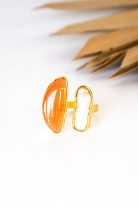 Dasha Pearl & Amber Ring | Shop Bali Queen