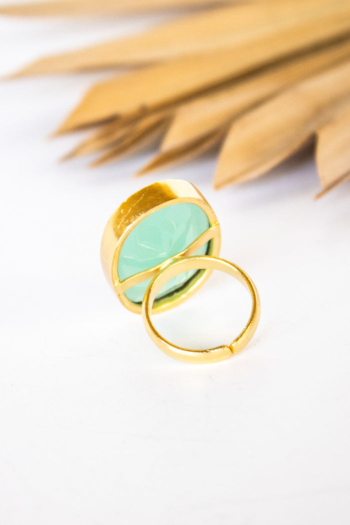 Dasha Amazonite Shield Ring | Shop Bali Queen