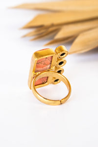 Dasha Carnelian & Sodalite Shield Ring | Shop Bali Queen