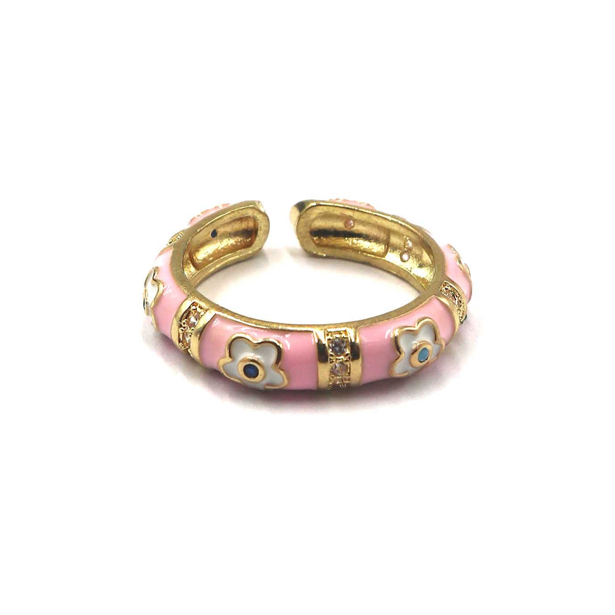 Pink Enamel Bloom Ring | Shop Bali Queen