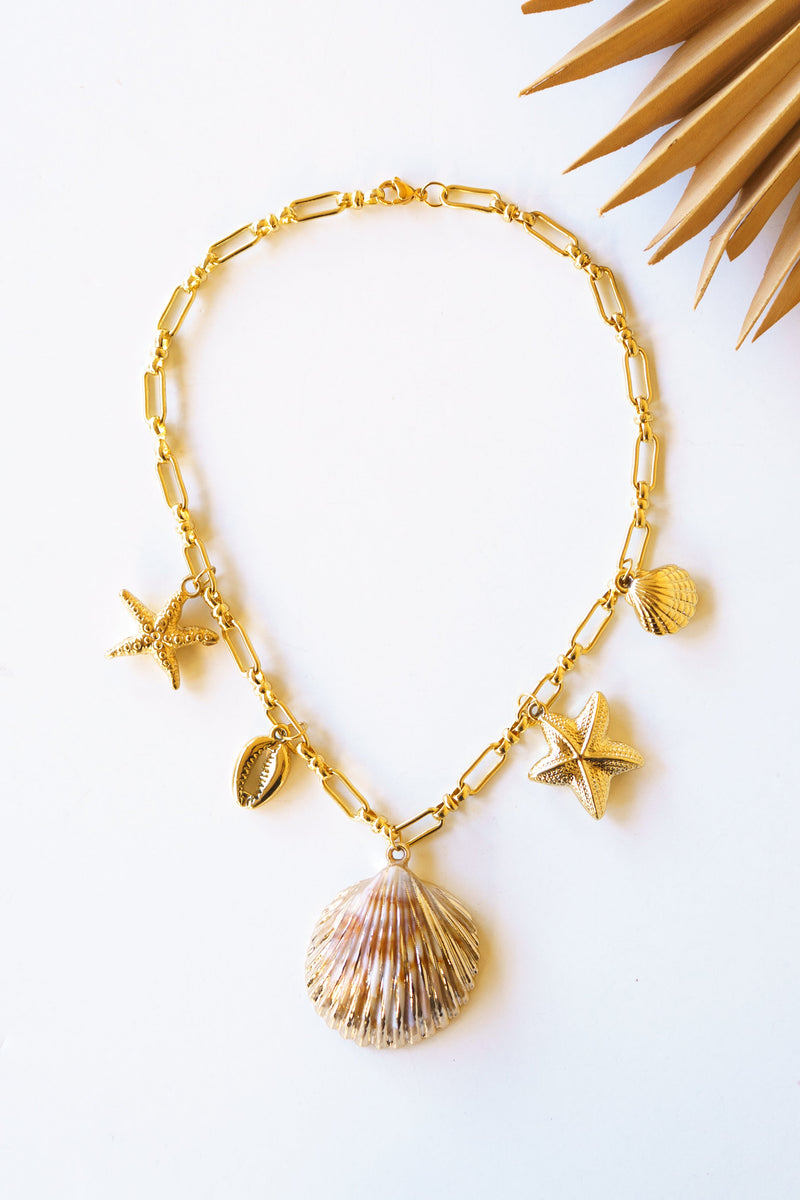Golden Tide Shell Necklace | Shop Coco Rose Boutique Beach & Resort Wear